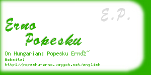 erno popesku business card